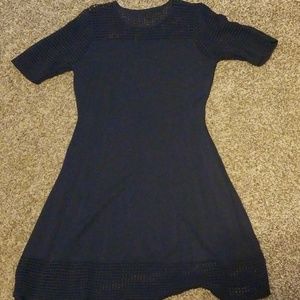A navy blue dress